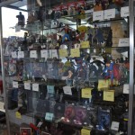 Comic character statues at Fantasy Books and Games